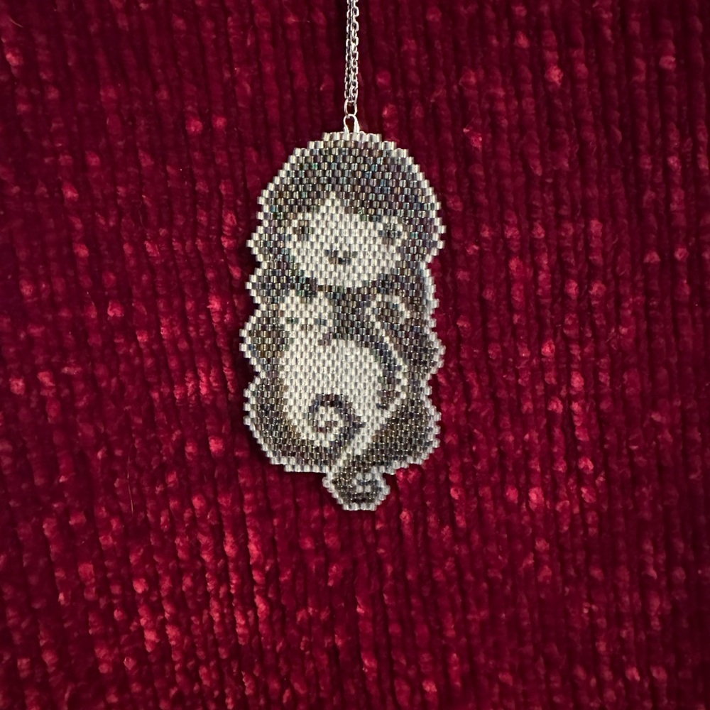 Charming Silver and Black Beaded Necklace